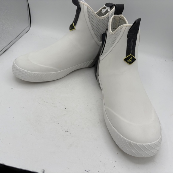 NWT SPERRY Sport White Black Topsider Slip-in Cutwater Rubber Deck Boots 13 - Picture 5 of 14